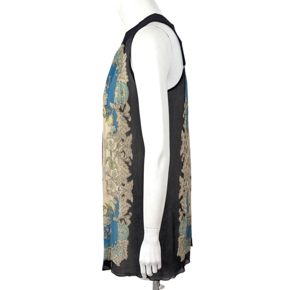 Anthropologie Moulinette Soeurs Silk Trapeze Swing Dress Womens 2 Floral Black - Picture 3 of 16